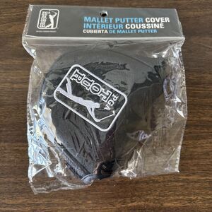 PGA Tour Mallet Putter Cover Adjustable Closure Padded Sealed Golf Black